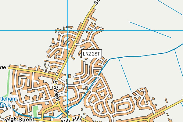 LN2 2ST map - OS VectorMap District (Ordnance Survey)