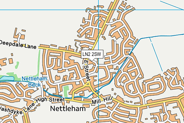 LN2 2SW map - OS VectorMap District (Ordnance Survey)