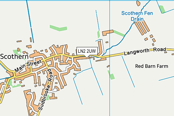 LN2 2UW map - OS VectorMap District (Ordnance Survey)