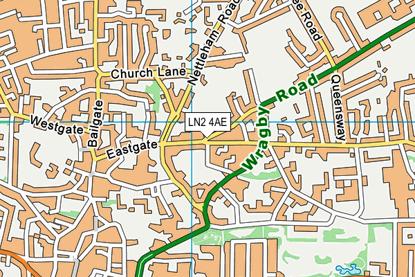 LN2 4AE map - OS VectorMap District (Ordnance Survey)