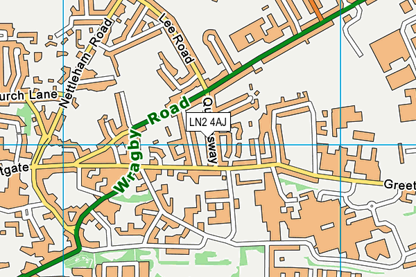 LN2 4AJ map - OS VectorMap District (Ordnance Survey)