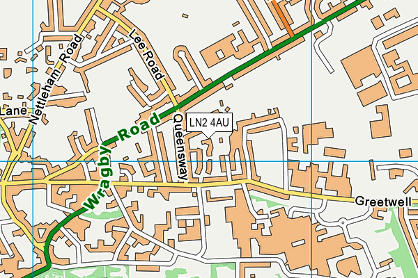 LN2 4AU map - OS VectorMap District (Ordnance Survey)