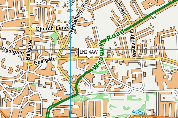 LN2 4AW map - OS VectorMap District (Ordnance Survey)