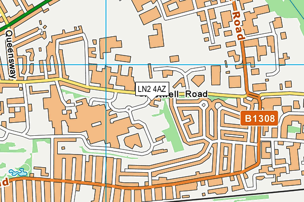 LN2 4AZ map - OS VectorMap District (Ordnance Survey)