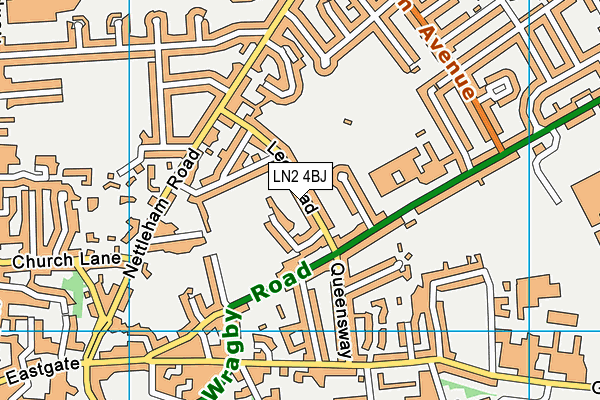 LN2 4BJ map - OS VectorMap District (Ordnance Survey)