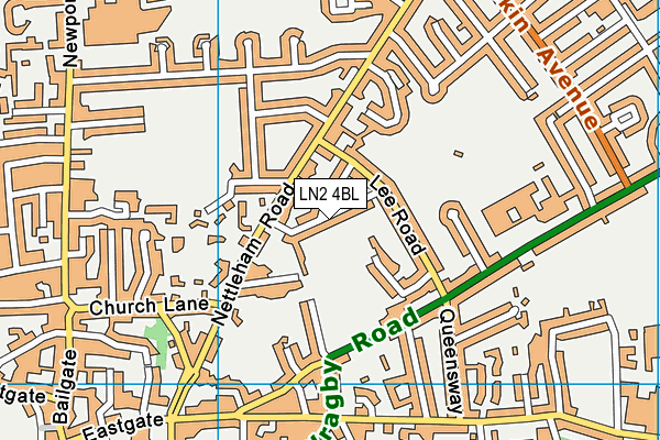 LN2 4BL map - OS VectorMap District (Ordnance Survey)