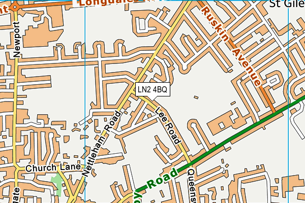 LN2 4BQ map - OS VectorMap District (Ordnance Survey)