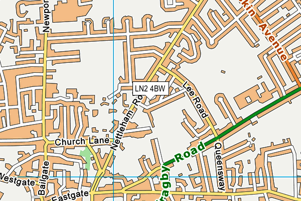 LN2 4BW map - OS VectorMap District (Ordnance Survey)