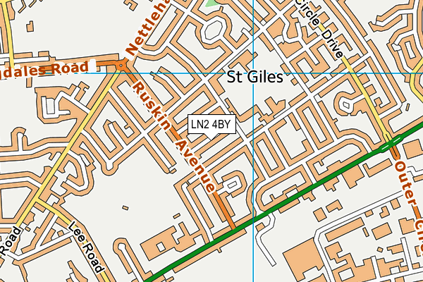 LN2 4BY map - OS VectorMap District (Ordnance Survey)