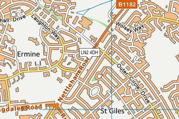 LN2 4DH map - OS VectorMap District (Ordnance Survey)