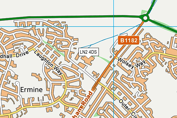 LN2 4DS map - OS VectorMap District (Ordnance Survey)