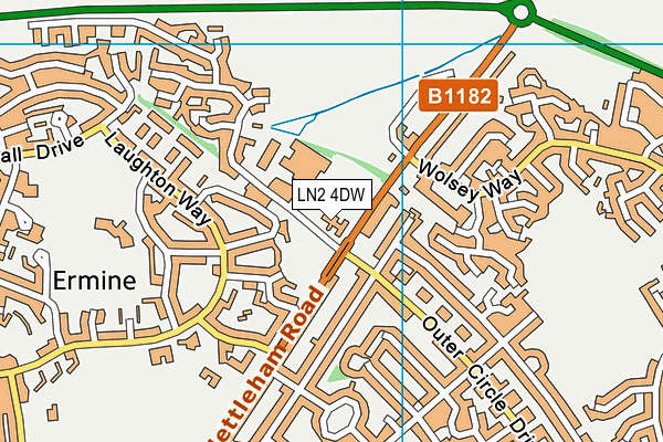 LN2 4DW map - OS VectorMap District (Ordnance Survey)