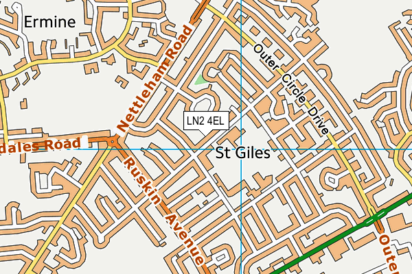 Springwell Alternative Academy Lincoln map (LN2 4EL) - OS VectorMap District (Ordnance Survey)