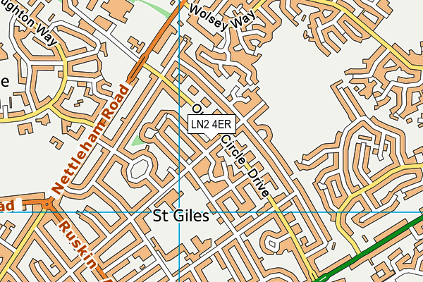 LN2 4ER map - OS VectorMap District (Ordnance Survey)