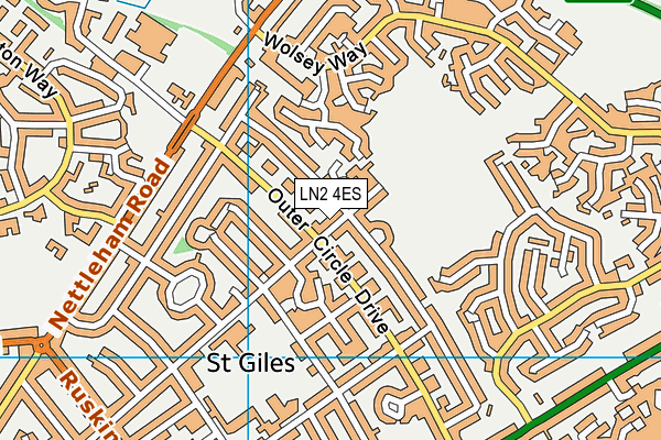 LN2 4ES map - OS VectorMap District (Ordnance Survey)