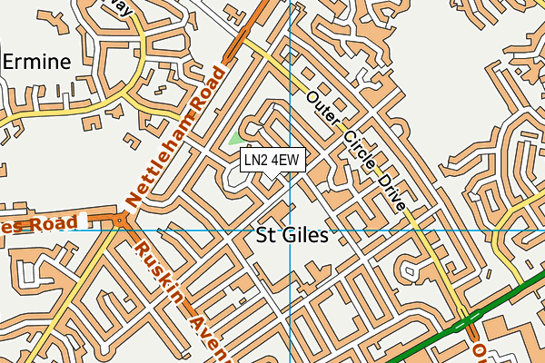 LN2 4EW map - OS VectorMap District (Ordnance Survey)