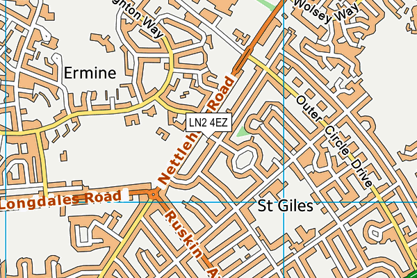 LN2 4EZ map - OS VectorMap District (Ordnance Survey)