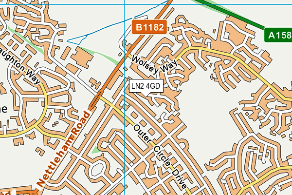 LN2 4GD map - OS VectorMap District (Ordnance Survey)