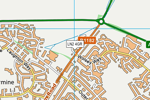 LN2 4GR map - OS VectorMap District (Ordnance Survey)