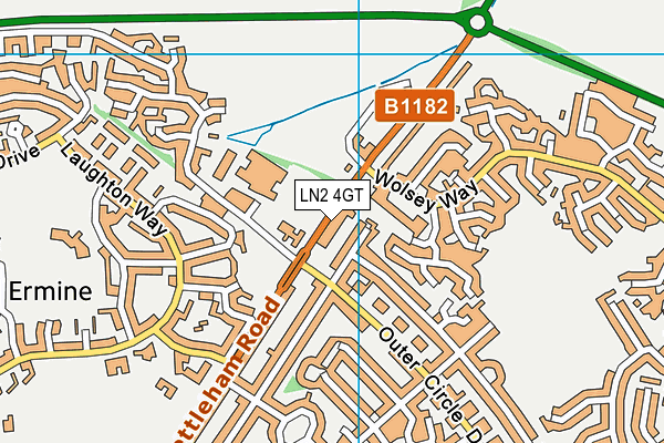 LN2 4GT map - OS VectorMap District (Ordnance Survey)