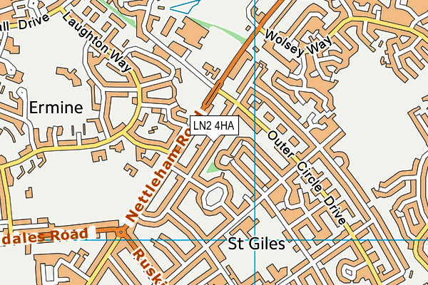 LN2 4HA map - OS VectorMap District (Ordnance Survey)