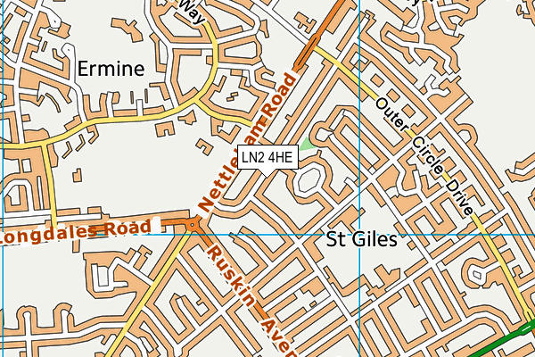 LN2 4HE map - OS VectorMap District (Ordnance Survey)