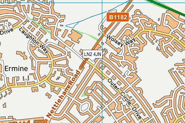 LN2 4JN map - OS VectorMap District (Ordnance Survey)