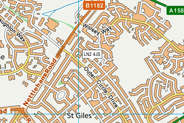 LN2 4JS map - OS VectorMap District (Ordnance Survey)