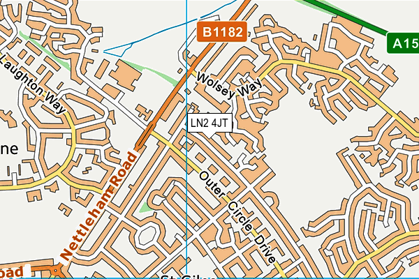 LN2 4JT map - OS VectorMap District (Ordnance Survey)