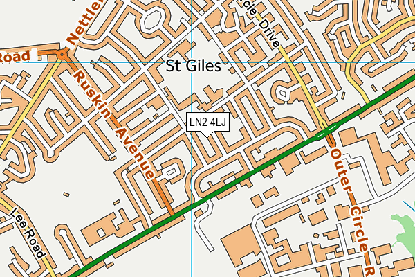 LN2 4LJ map - OS VectorMap District (Ordnance Survey)