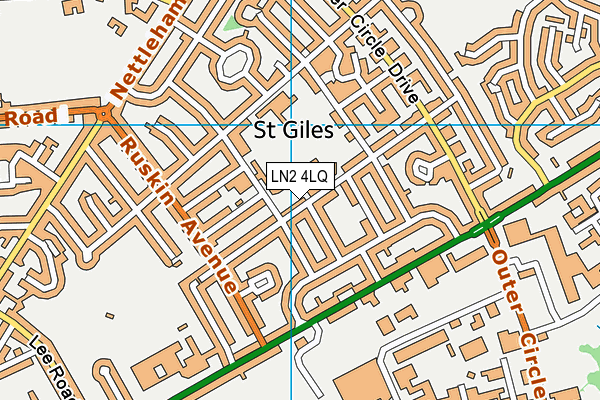St Giles Academy map (LN2 4LQ) - OS VectorMap District (Ordnance Survey)