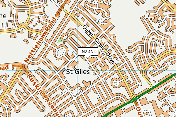 St Giles Community Centre map (LN2 4ND) - OS VectorMap District (Ordnance Survey)
