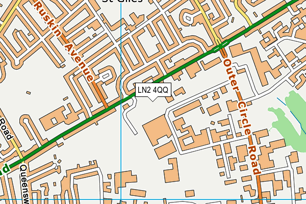 Anytime Fitness (Lincoln) map (LN2 4QQ) - OS VectorMap District (Ordnance Survey)