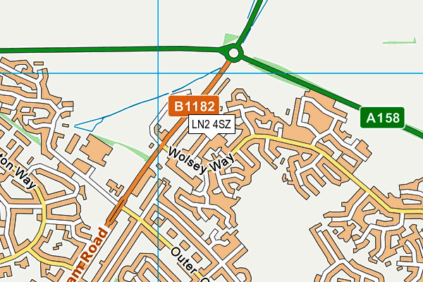 LN2 4SZ map - OS VectorMap District (Ordnance Survey)