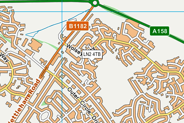LN2 4TB map - OS VectorMap District (Ordnance Survey)