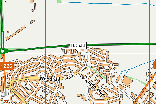 LN2 4UJ map - OS VectorMap District (Ordnance Survey)