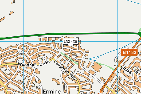 LN2 4XB map - OS VectorMap District (Ordnance Survey)