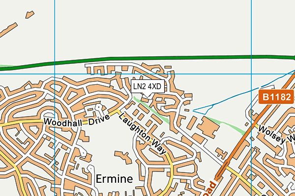 LN2 4XD map - OS VectorMap District (Ordnance Survey)