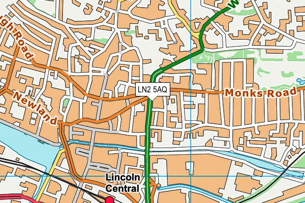 LN2 5AQ map - OS VectorMap District (Ordnance Survey)