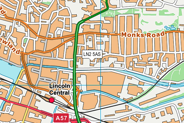 LN2 5AS map - OS VectorMap District (Ordnance Survey)