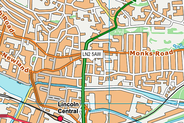 LN2 5AW map - OS VectorMap District (Ordnance Survey)