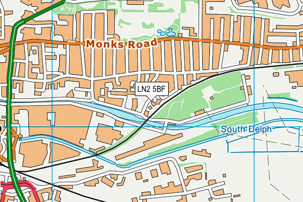 LN2 5BF map - OS VectorMap District (Ordnance Survey)