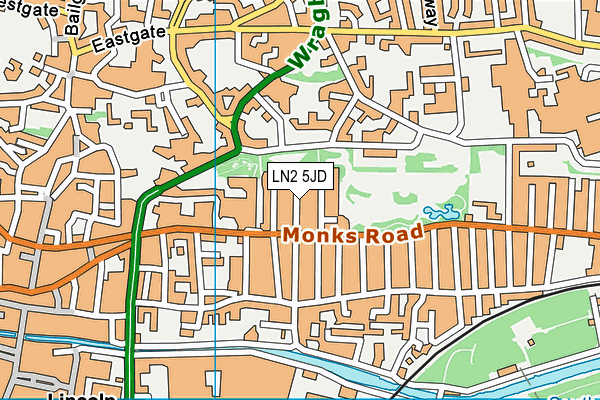 LN2 5JD map - OS VectorMap District (Ordnance Survey)