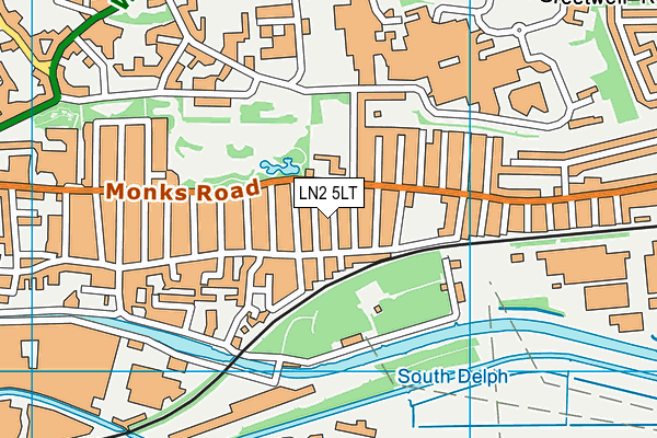 LN2 5LT map - OS VectorMap District (Ordnance Survey)