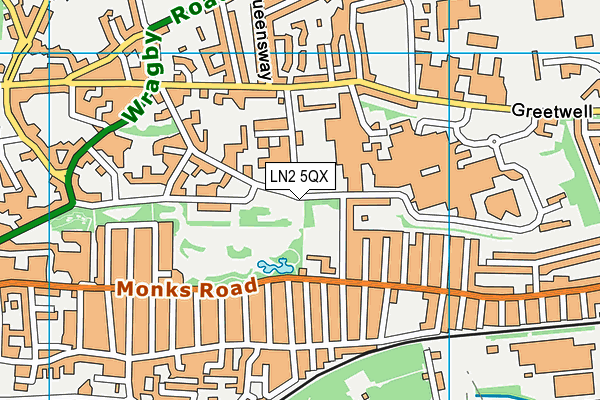LN2 5QX map - OS VectorMap District (Ordnance Survey)