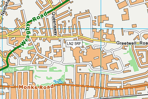 LN2 5RF map - OS VectorMap District (Ordnance Survey)