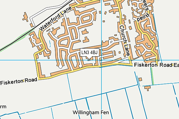 LN3 4BJ map - OS VectorMap District (Ordnance Survey)
