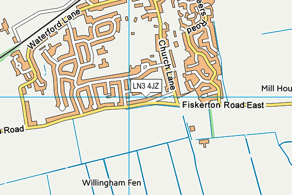 LN3 4JZ map - OS VectorMap District (Ordnance Survey)
