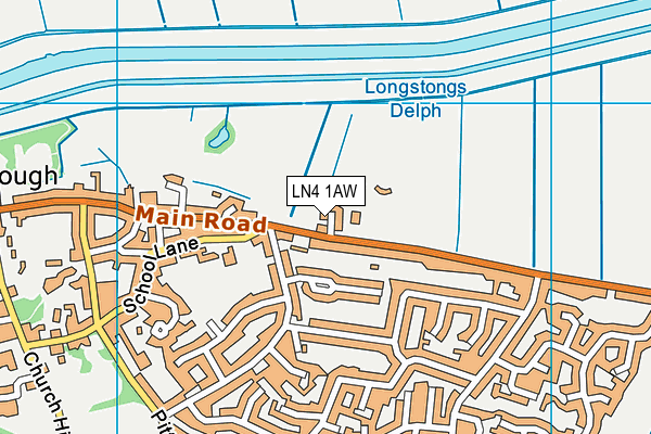 LN4 1AW map - OS VectorMap District (Ordnance Survey)