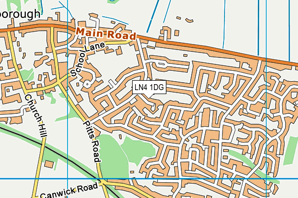 LN4 1DG map - OS VectorMap District (Ordnance Survey)